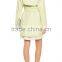 Fashion Design Women Light Green Leather Trench Coat OEM Service