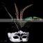 Sexy red feather party ball mask hot sales indian feather ball masks for 2016 promotional gifts