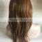 Top Beauty Stock Color Brown Blonde Mix Long Straight Cosplay Women Halve Wig Natural Straight Wigs