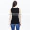 Black slim plain twist tunic tank top for women
