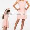 High Quality Pink Ruffles Sleeves Mommy And Baby Matching Short Frock Designs Dress Women Casual