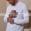 White Skinny Long Sleeve Men Casual Shirt