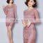 2016 New High Quality Embroidery Women Black Dress Fashion Spring Autumn Lace Dress Plus Size Long Sleeve Korean Dress