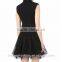 ladies fancy sleeveless Black lace skirt tops latest elegant design