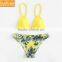 Women Beachwear Triangle Bikini Top Halter Padding Swimsuits