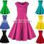 Wholesale Women 1950s Vintage Retro Party Swing Capshoulder Dress