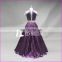 Real Sale Cap Sleeve 2 Pieces Satin Fabric Heavy Beading Purple Prom Dress