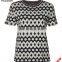 Acrylic Flat knitted sweater for women as stripe collar short sleeve polka dot T-shirt of latest design girls top