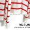 Fashion hoodies long length cardigan sweater red and white striped sexy girls sweater