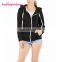 Fashion Autumn And Winter Drop Shoulder Black Jacket Zip Up Oversized Hoodie