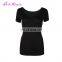 Hot Sale black o neck Fitted Bamboo short sleeves soft tshirt high quality tshirt woman