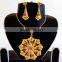 2015 Pakistani Oversize Pendant Set - One Gram Gold Plated Pendant Set-Traditional Look With Chain & Gold Plated Pendant Set