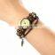 fashion handmade braid genuine charm retro Genuine Leather weave watch