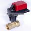 2 way brass valve 0-10VDC control AC/DC24V G3/4" DN20 4Nm electric ball valve for HVAC