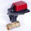 2 way brass valve 0-10VDC control AC/DC24V G3/4" DN20 4Nm electric ball valve for HVAC