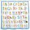 Colorful Number Alphabet Animal Printed Patterns Kids Farmhouse Shower Curtain