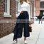 TWOTWINSTYLE Ruffles Patchwork Pants For Women High Waist Large Size Wide Leg Trousers Female 2020 Autumn