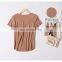 2020 New Arrivals Women Comfortable Ribbing V-Neck T-Shirts Ladies Fashion Breathable Summer T-Shirt Women Clothing