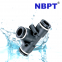 3 Way PUT Series Union Tee Type, Plastic  Air/Water Connection Tube Fittings, Pneumatic Air/Water Quick Connect Pipe Fittings