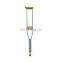 Factory price Adjustable Height cane disables and elders used pushbotton rubber pads Aluminum Arm Crutch