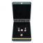 Fadeli Wholesale Custom Logo Blackish Green PU Leather Packaging Box Ring Earrings Necklace Jewelry Box