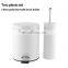 BSCI Factory embossed pedal bin free standing cleaning tool toilet brush two pieces set