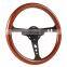 Classic steering wheel wood  flat pattern 350mm universal