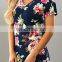 Custom Design summer tops casual floral print women t-shirts