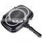 Aluminum Alloy Multi-roasting Pan Divided Frying Pan Custom Logo Bakelite Handle Double Side Grill Pan