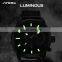 SINOBI Chronograph Men's Watch Calendar Date Function Luminous Soft Leather Band Quartz Watches S9786G Jam Tangan