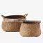 Traditional Rustic Set of 2 Natural Seagrass Storage Basket Customized Straw Plant Holder Decor Home Wholesale