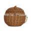 New Arrival Bear Head Rattan Storage Basket With Lid High Quality Decorative Bin Decor Hand Woven Shelf Organizer