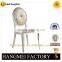 Hotel high round back chair with fabric classical stainless steel chair HM-S77