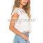 2016 Ladies White Cotton Lace Tops