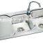 IRAN double bowl staineless steel kitchen sink with drain board HD12350