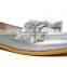 silver shoes 2015 new design pointed toe women flat shoes pumps