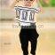 fashion children girl harem Pants dance suit baby girl loose t-shirt OEM service