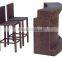 wicker bar table and chair set