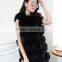 2015 women's fur fox fur vest / medium-long outerwear blue fox fur vest
