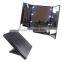 Three side foldable traveling lighted table stand mirror