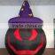 DJ-XT-13 inflatable black pumpkin small pumpkin in halloween wear hat in smile