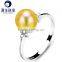 8mm golden/white color high luster akoya latest pearl ring design