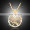 New Fashion Irregular Flower Long Chain Necklace Round Silver Gold Plated Rhinestone Pendant Necklace for Women Jewelry Gifts