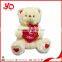 Handmade plush valentine teddy bear,plush teddy bear with love words on heart