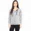 Grey melange Yarn Dyed front open hooded sweatshirt