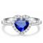 Factory wholesale Natural sapphire Royal Blue Ring Sri Lanka 18K Gold Heart