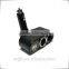 3 Way Black Car Cigarette Lighter Socket Charger with dual USB Port