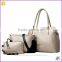 Western fashion pu leather hand bags 3pcs in one set wholesale clear handbags 