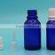 15 ML BLUE Boston Round Glass Bottle for Essential Oil
