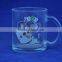 Clear High White Glass Material Handle Glass Coffee Cups With Logo